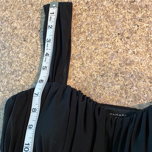 Tahari Black Lined Cocktail Dress 2 - Picture 4 of 15